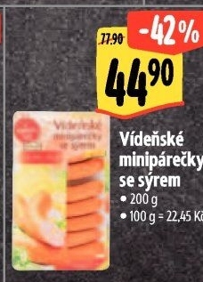 Minipárečky vídeňské se sýrem Ponnath