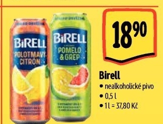 Nealkoholické pivo ochucené Birell