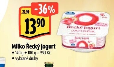 Ochucený jogurt řecký 0% Milko
