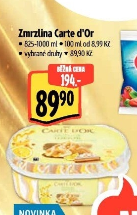 Zmrzlina ve vaničce Carte D'