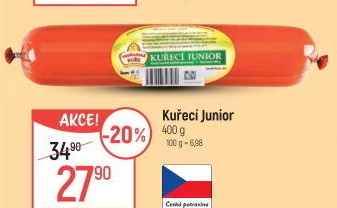 Salám Kuřecí junior Vodňanské kuře