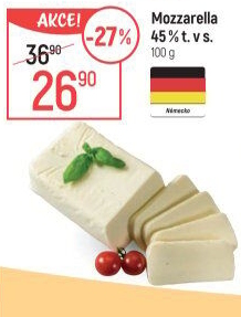 Sýr Mozzarella cihla 45%