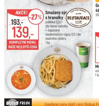 Smažený sýr s hranolky