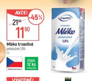 Mléko trvanlivé polotučné 1,5%