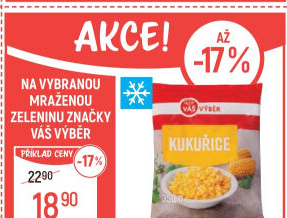 Kukuřice mražená Váš Výběr