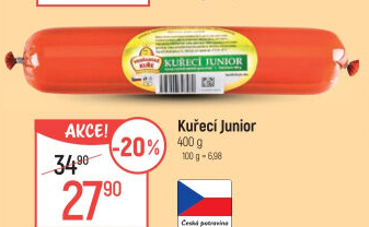 Salám Kuřecí junior Vodňanské kuře