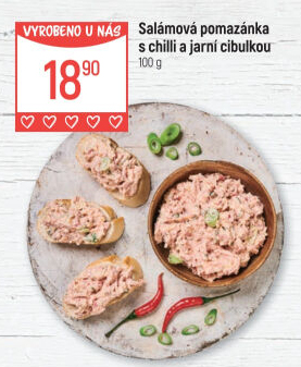 Salámová pomazánka s chilli a jarní cibulkou Globus