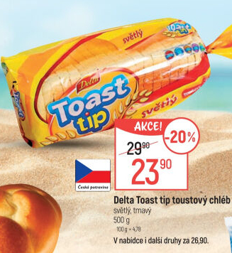 Toustový chléb Toast tip Delta