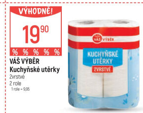 Utěrky kuchyňské 2vrstvé Váš Výběr