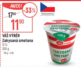 Zakysaná smetana 12% Váš Výběr