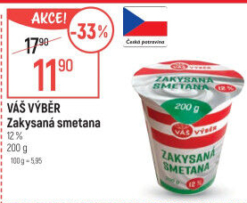 Zakysaná smetana 12% Váš Výběr