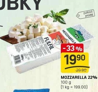 Sýr Mozzarella cihla Fulfil