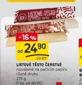 Těsto listové rozválené Lef