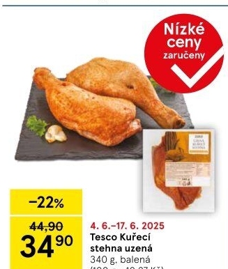 Kuřecí stehna uzená Tesco