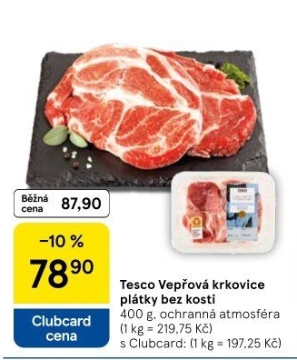 Vepřová krkovice bez kosti Tesco