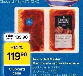 Vepřová krkovice marinovaná Grill Master Tesco