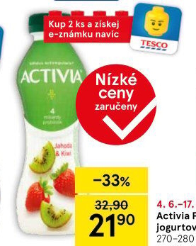 Jogurtový nápoj Activia Danone