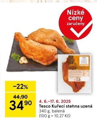 Kuřecí stehna uzená Tesco