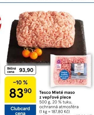 Maso mleté vepřové z plece Tesco