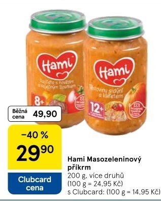 Příkrm masozeleninový Hami