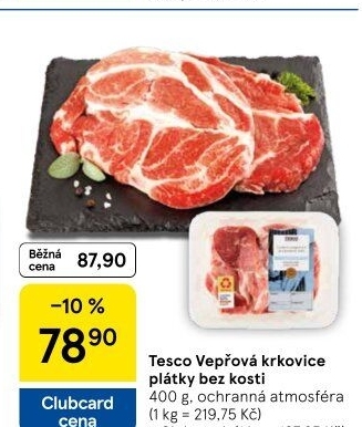 Vepřová krkovice bez kosti Tesco