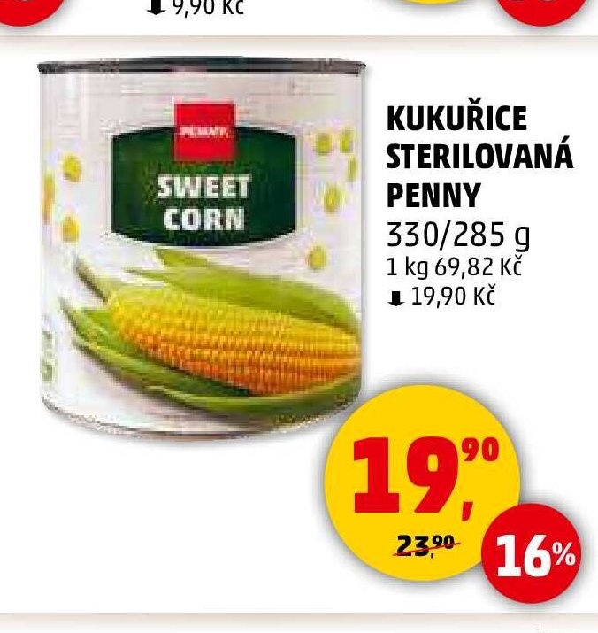 Kukuřice sterilovaná Penny