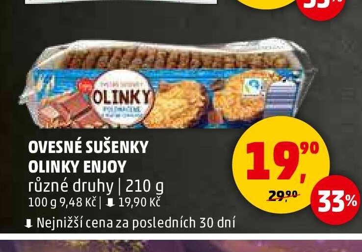 Ovesné sušenky Olinky Enjoy různé druhy 210 g