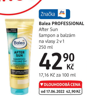 Ochranný šampon a balzám 2v1 After Sun Balea Professional