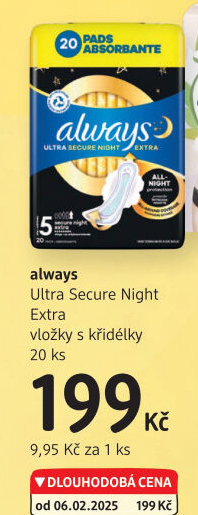Vložky dámské Ultra Secure Night Always