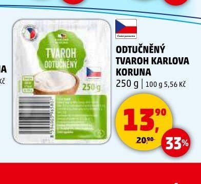 Odtučněný tvaroh Karlova Koruna
