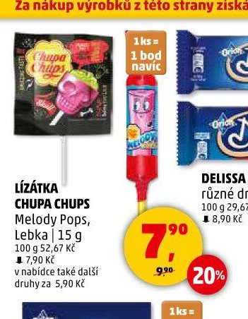LÍZÁTKA CHUPA CHUPS Melody Pops, Lebka