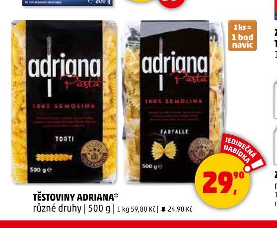 TĚSTOVINY ADRIANA různé druhy