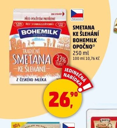 SMETANA KE ŠLEHÁNÍ BOHEMILK 250 ml