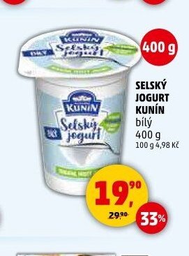 SELSKÝ JOGURT KUNÍN bílý 400 g