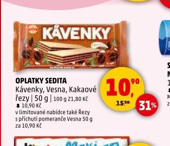 Oplatky Sedita Kávenky, Vesna, Kakaové řezy