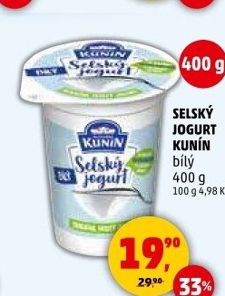 Bílý jogurt selský Mlékárna Kunín