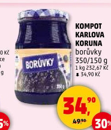 Kompot borůvky Karlova Koruna