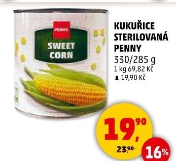 Kukuřice sterilovaná Penny
