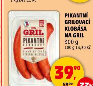 Pikantní klobása Na gril Penny