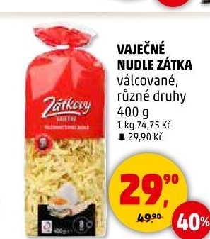 Polévkové nudle Zátkovy