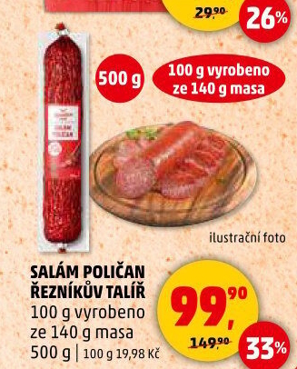 Salám Poličan Řezníkův talíř