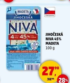 Sýr Niva Jihočeská 45% Madeta