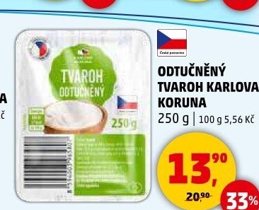 Tvaroh odtučněný Karlova Koruna