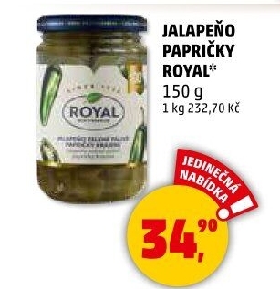 Zelené papričky Jalapeňo Royal