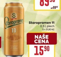 Pivo světlý ležák 11° Staropramen