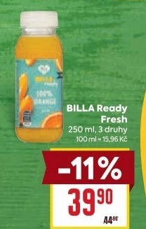 Šťávy Fresh 100 % Ready Billa