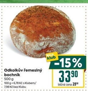 Chléb řemeslný bochník Odkolek