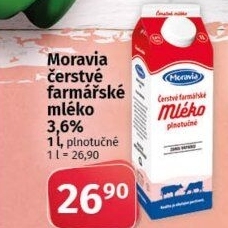 Mléko čerstvé farmářské Moravia - 3,6 % plnotučné