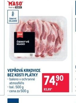 Vepřová krkovice bez kosti plátky