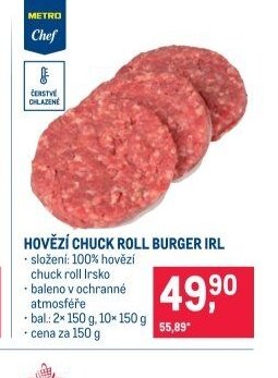 Hovězí Chuck Roll Burger IRL